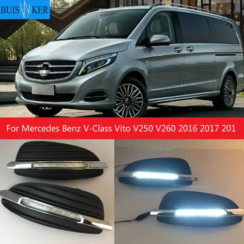 2 шт. Светодиодный дневной светильник для Mercedes Benz V Class Вито V250 V260 2016 2017 2018