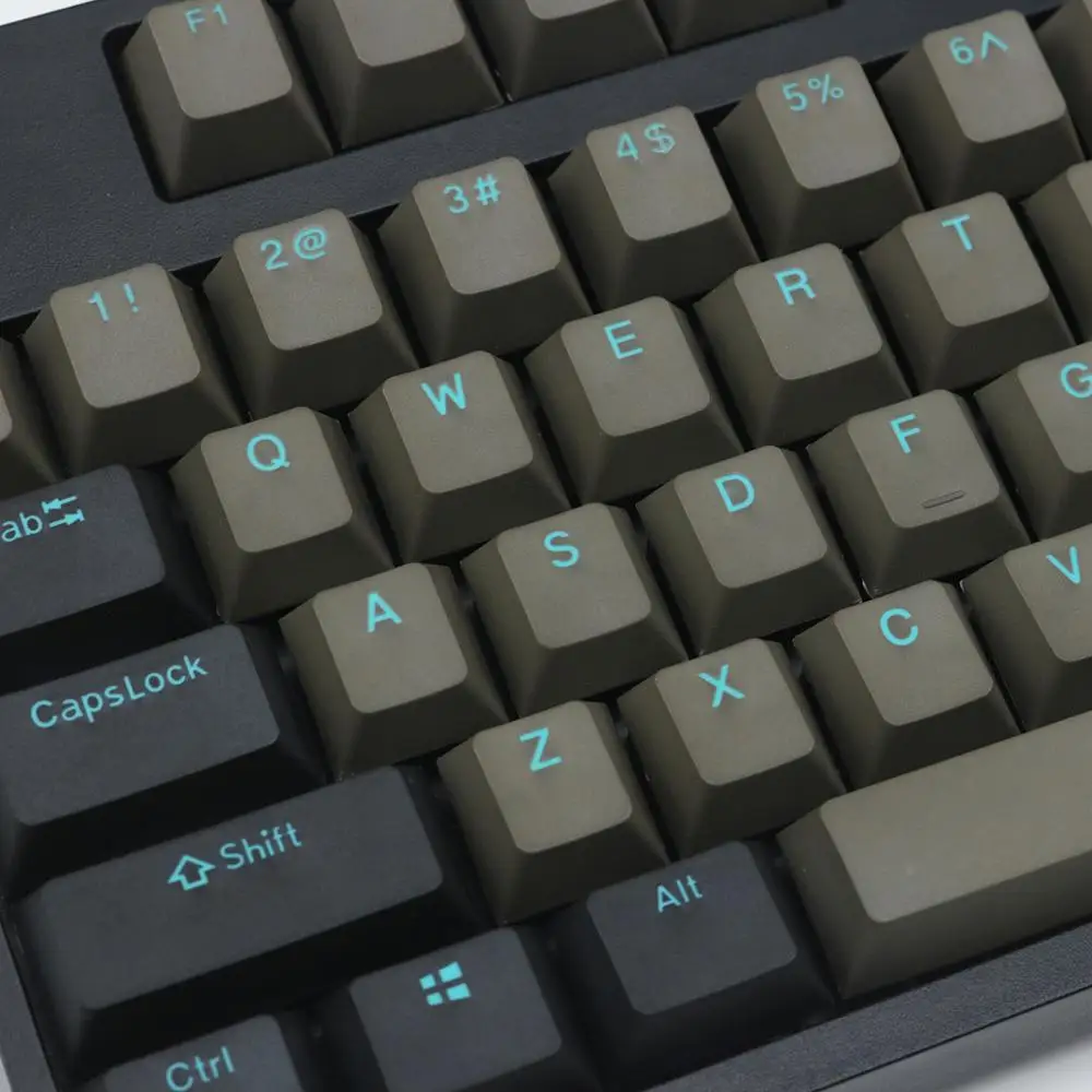 Колпачки для клавиш JKDK Dolch sky Double shot PBT Черные Серые смешанные синие слова 87 104 108