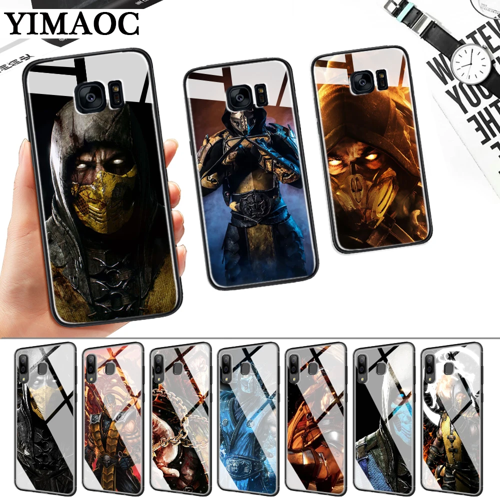 Mortal Kombat узор Стекло чехол для samsung S7 край S8 S9 S10 плюс S10E Note 8 9 10 A10 A30 A40 A50 A60 A70 |