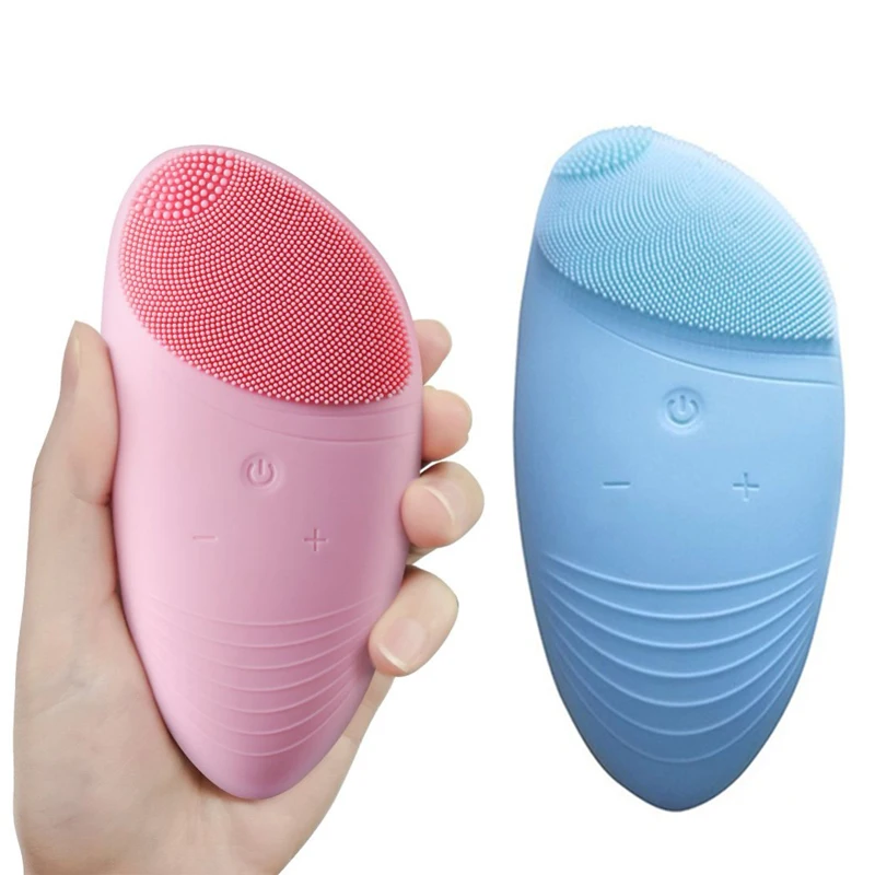 

Electric Silicone Face Cleansing Brush Sonic Massage USB Rechargeable Ultrasonic Face Cleaner Beauty Tool Facial cleansing brush