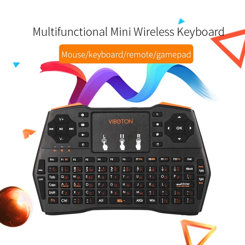 Новинка Viboton 2 4G Беспроводная клавиатура I8 Plus с испанской тачпадом воздушная мышь