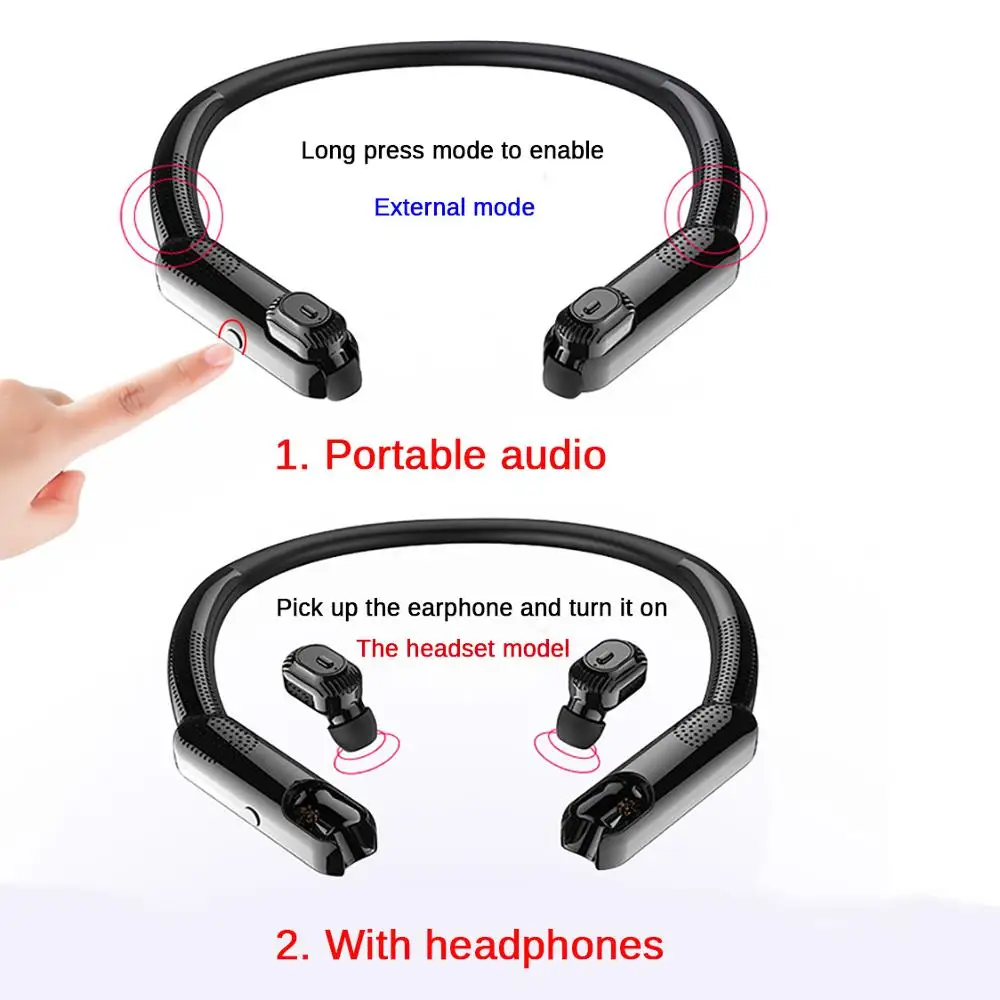 TWS Bluetooth 5,0 наушники, в том числе портативное радио на шею, шумоподавление игра спортивные наушники, HD стерео беспроводные наушники