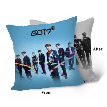 

Kpop GOT7 New Album Double-side Pillow Jackson JB Mark Printing Sofa Cushion PP Cotton Car Waist Cushion GOT7 Fan Collection