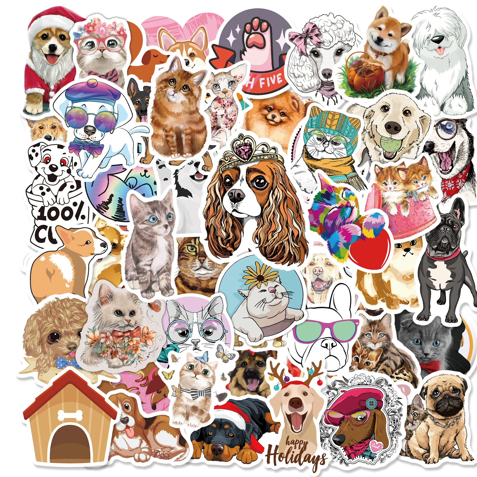 twin-yak944: crazy mad cartoon cat sticker, anime style, solid backgound  color