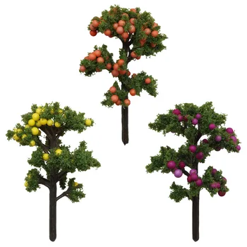 

3PCs/set Artificial Fruit Lemon Apple Tree Miniature Fairy Garden Home Houses Decoration Mini Craft Micro Landscaping DIY Decor
