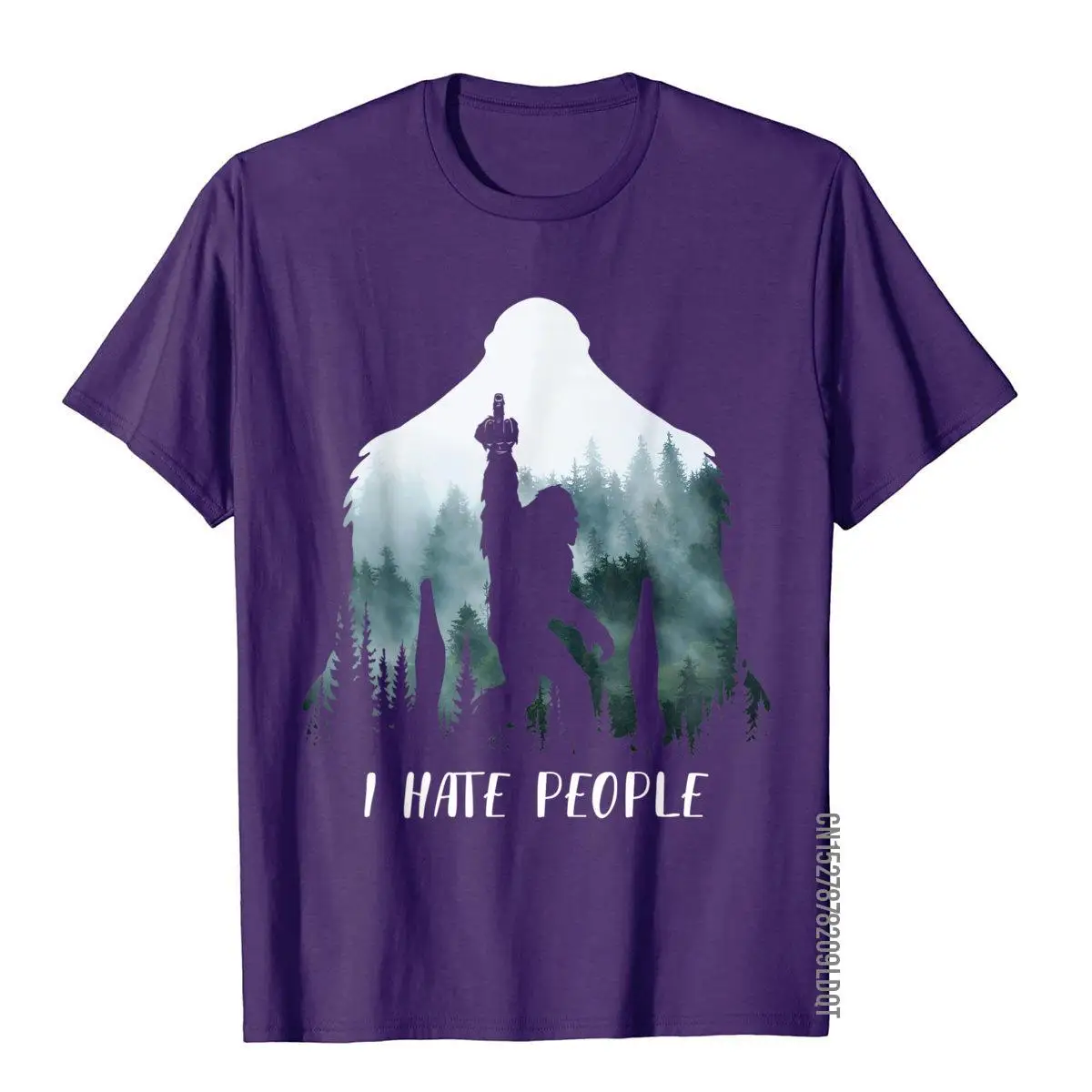 I Hate People Bigfoot Funny Bigfoot Camping Gift T-Shirt__B8296purple