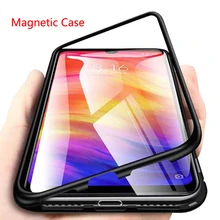 Магнитный металлический чехол из закаленного стекла для Xiaomi Redmi 8 7 8A 7A Note 8 7 Pro Xiaomi A3 CC9 Pro Pocophone F1, задняя крышка, чехол