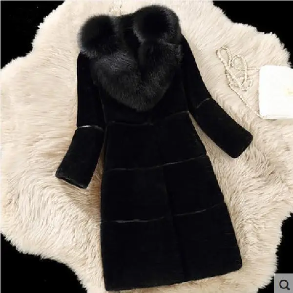 

2019 Sheep Shearing Coat One Leather And Fur Cotton-padded Clothes Loose Coat Woman Imitate Fox Wool Jacket Baby Overcoat