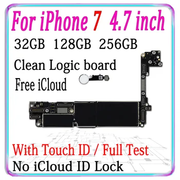 

100% Original unlocked for iphone 7 Motherboard With fingerprint With Touch ID,for iphone 7 Mainboard Full Chips Logic board