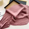 Women'S Pleated Print Silk Scarf  Satin Spring Summer Scarves 70*70cm Square Neckerchief Solid Color Headscarf Decorative 5