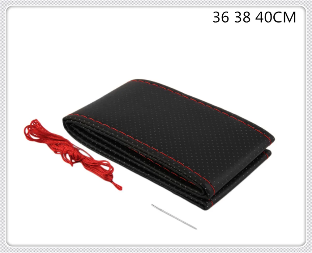 

Car steering wheel cover with needle and threaded faux leather case for Volkswagen vw Phaeton 4.2 EOS 3.2 V6 Touareg