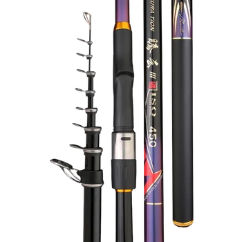 

3# Hard Rock Fishing Rod Super Light Carbon Long Section Big Ring Sea Fishing Rod Hand Pole Dual-Purpose 3.6m-8.0m Fishing Stick