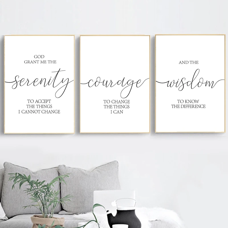 Христианские цитаты молитва Бог Wall Art Печать Serenity мужество мудрость Настенные