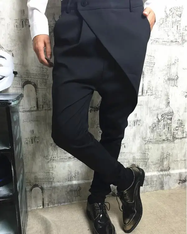 S-XL! Новые осенние стилист черные шаровары c принтом ноги брюки мужские самосовершенствования личности повседневные штаны дикий Штаны