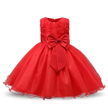 

Summer Dress for Girls Kids Clothes Bow Flowers Dresses Toddler Birthday Party Princess Weeding Ball Gown Children Clothing