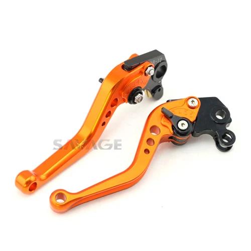 Короткие/длинные Рычаги Тормозная система сцепления для YAMAHA FZ6 FZ1 N/S FAZER FZ8 XJ6 XJ6F Diversion мотоцикл FZ6N FZ1N аксессуары регулируемые - Цвет: short orange
