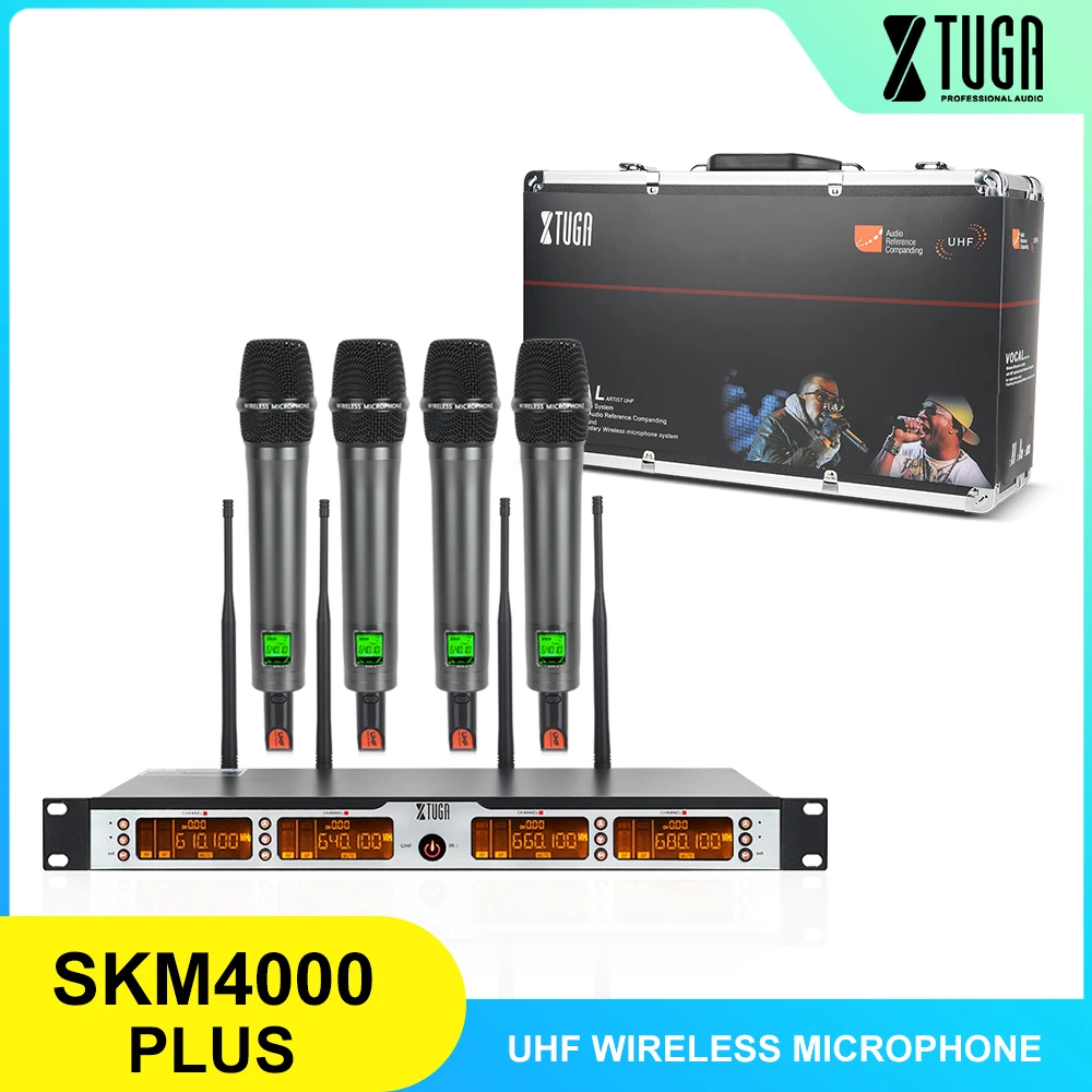 Xtuga skm4000 plusプロフェッショナル4x100チャンネルuhf