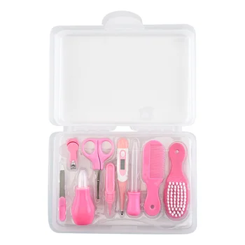 

1 Set of Baby Care Set Practical Nail Clippers Baby Comb Brush Baby Thermometer Nail Scissor Pink