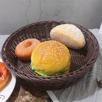 

1Pc Woven Basket Hand-woven Vegetable Basket Hollow Out Storage Holder Dried Fruit Cake Organizer(Dark Brown)