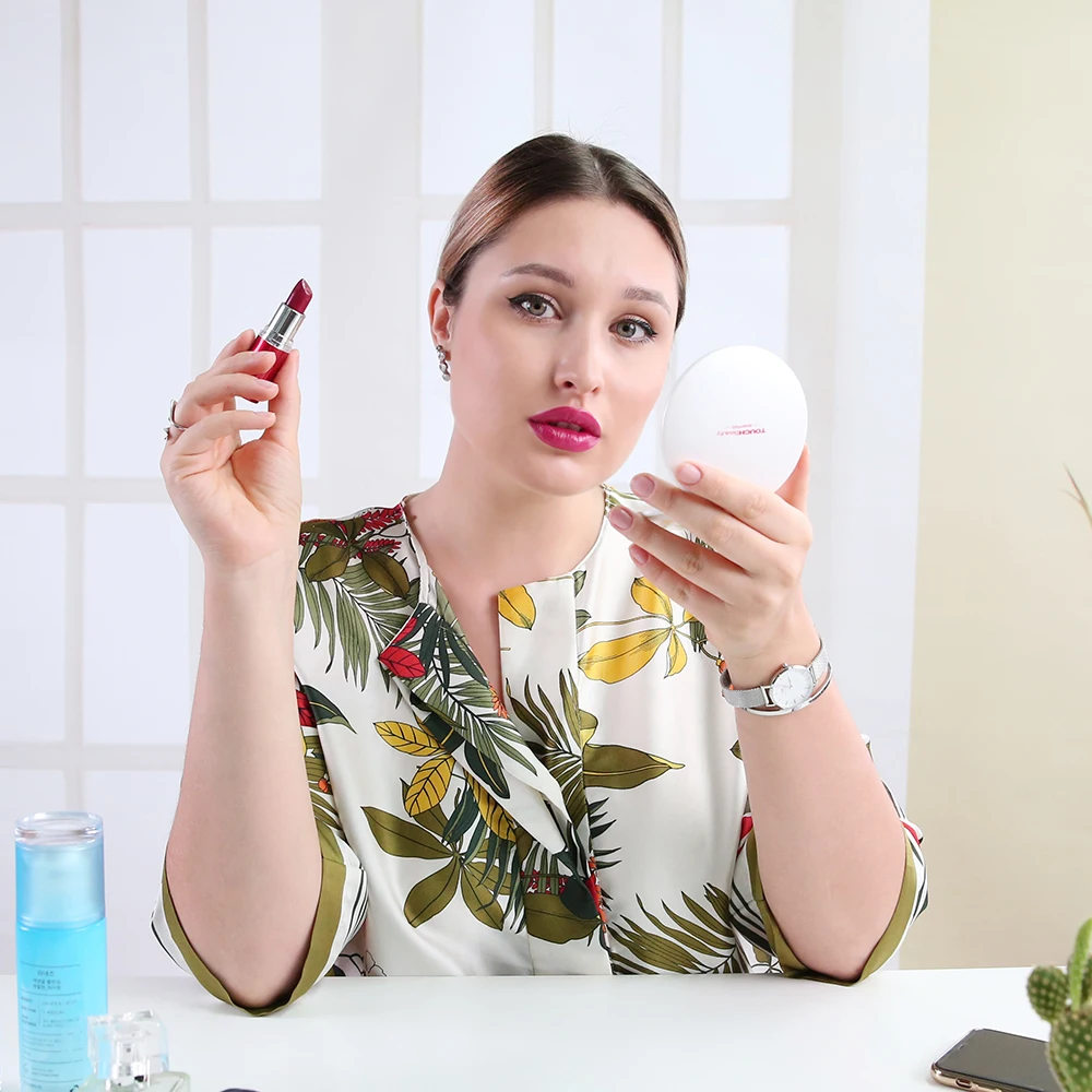 TOUCHBeauty светодиодный зеркало для макияжа, 1X 2X косметическое зеркало, 3,5 дюймов зеркало с подсветкой с USB зарядным устройством для сумки карман путешествия 1275B