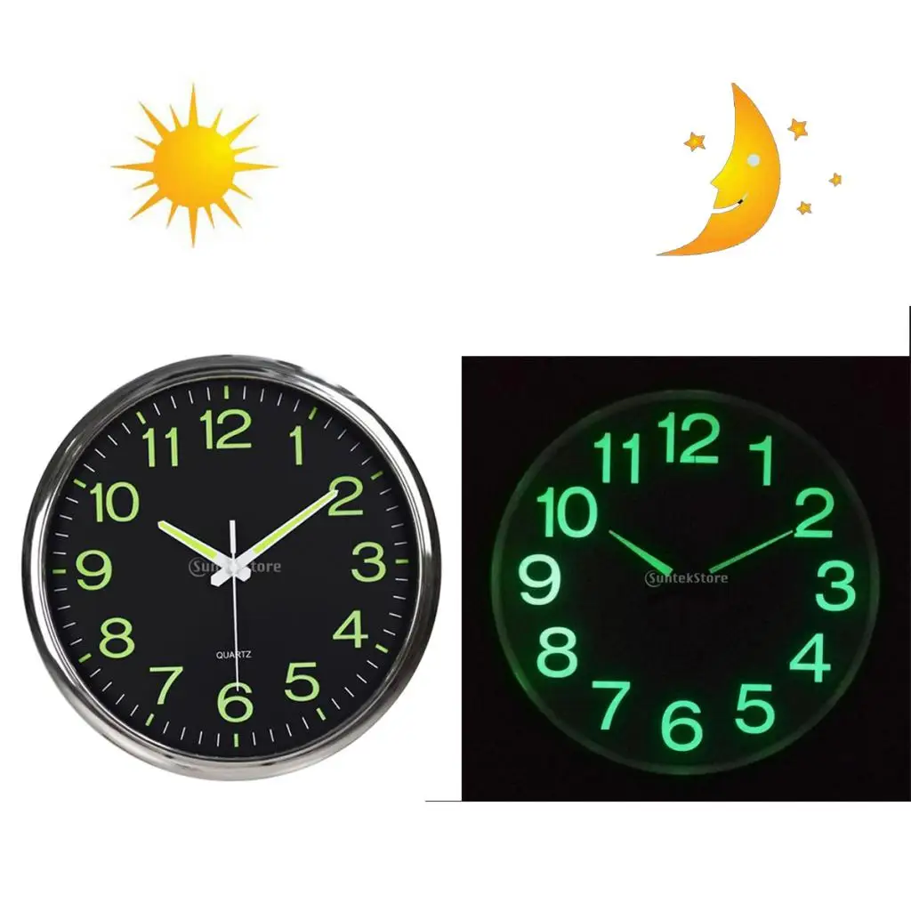 12in Modern Luminous Wall Clock Glow In The Dark Quartz Watch Indoor Home Decor 12in Modern Luminous Wall Clock Glow In The Dark Quartz Watch Indoor Home Decor