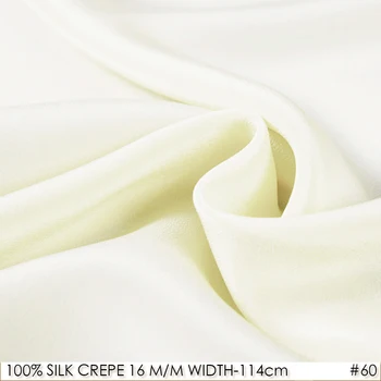 

SILK CREPE DE CHINE 114cm width 16momme/100% Pure Mulberry Silk Matt Color Women Evening Dress Fabric Milk White NO 60