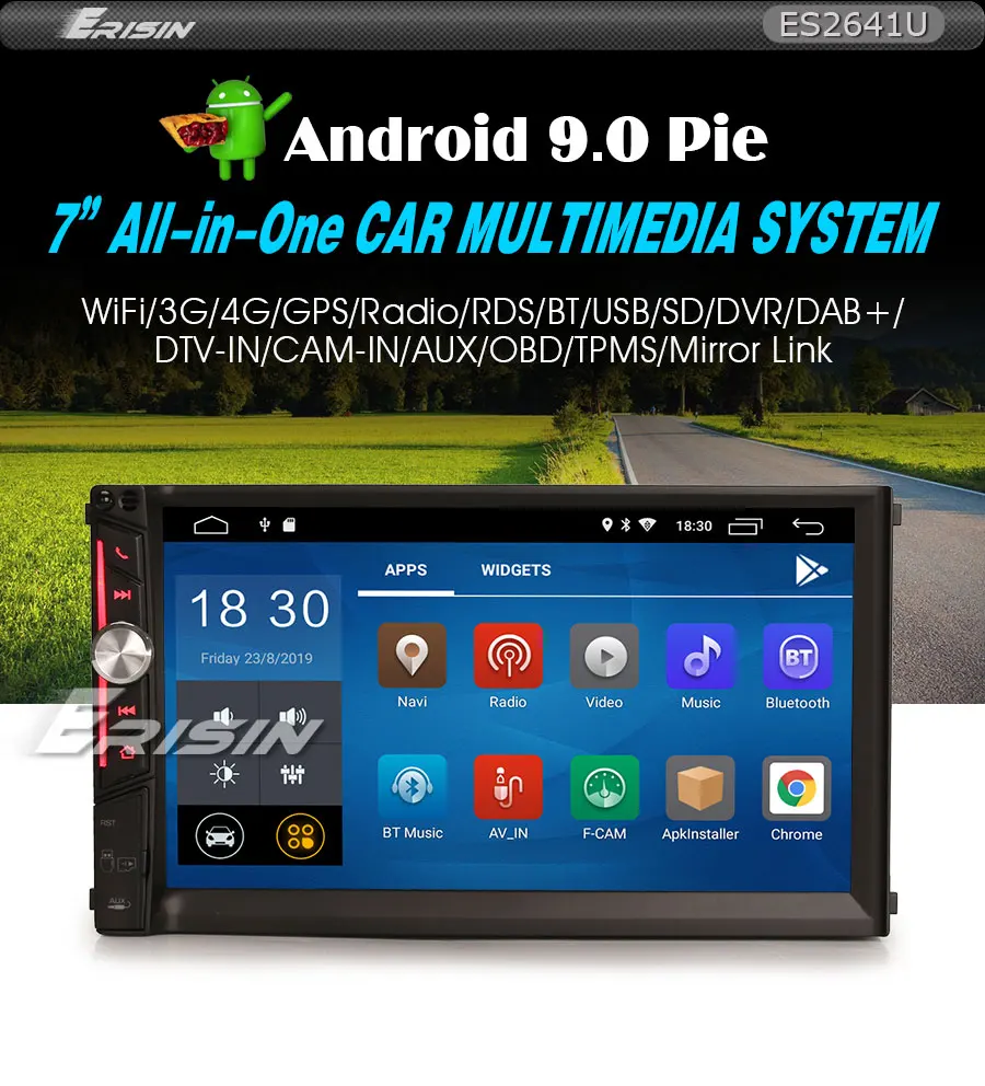 Sale 7" Quad-Core Android 9.0 Pie OS 2 Din Car Multimedia Two Din Car Navigation GPS Double Din Car Radio with Split Screen Support 1