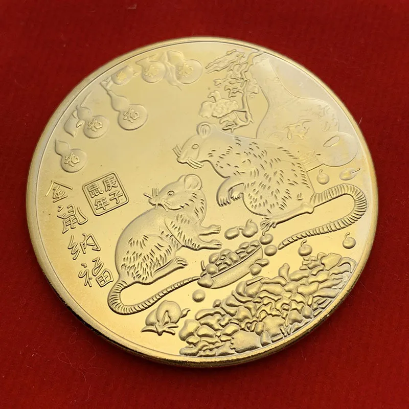 Год крысы памятная монета Китайский Зодиак сувенир не-монеты иностранных валют лунный календарь коллекция Искусство ремесло подарок