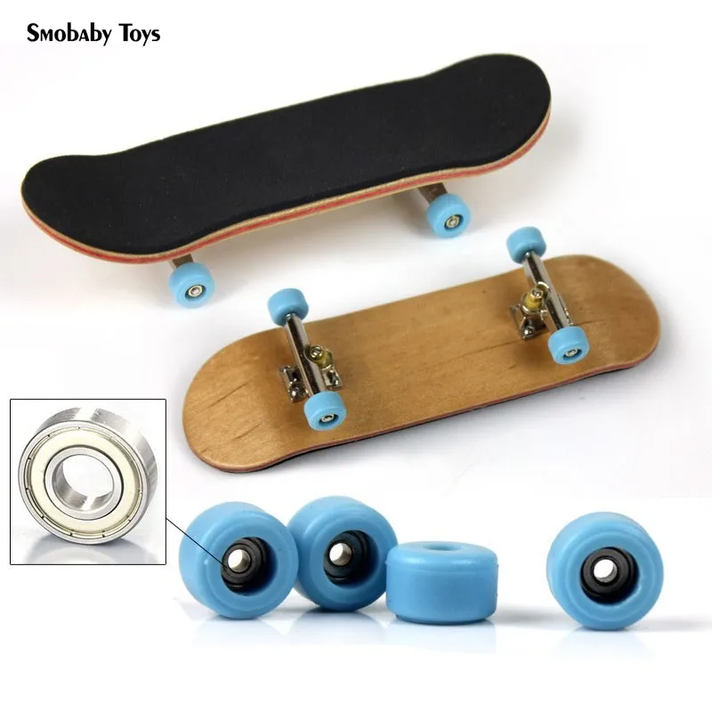 

1 Set Wood Professional Fingerboard Toys Mini Finger Skateboard PU Non-slip Frosted Mat Finger Skateboarding Toy for Children
