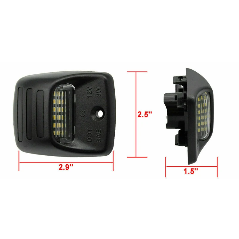 2x6000 K 18SMD светодиодный светильник номерного знака для 2005-15 Toyota Tacoma Tundra