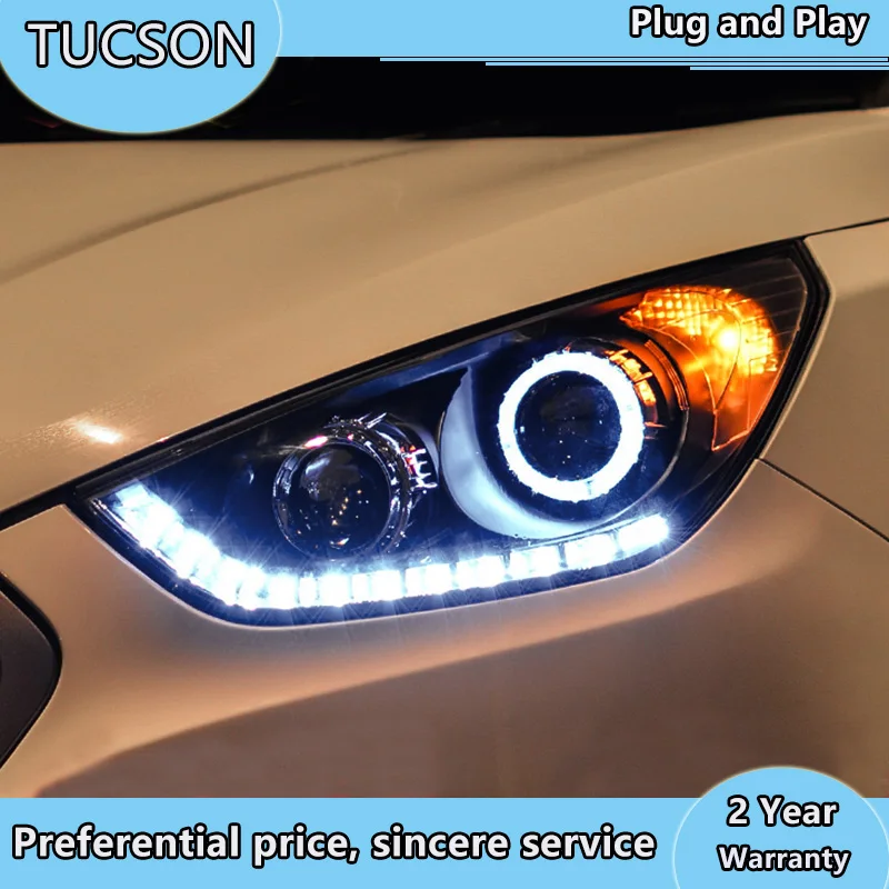 Автомобильный стайлинг фары для Hyundai IX35 2010-2016 новинка Tucson светодиодный ные DRL Hid