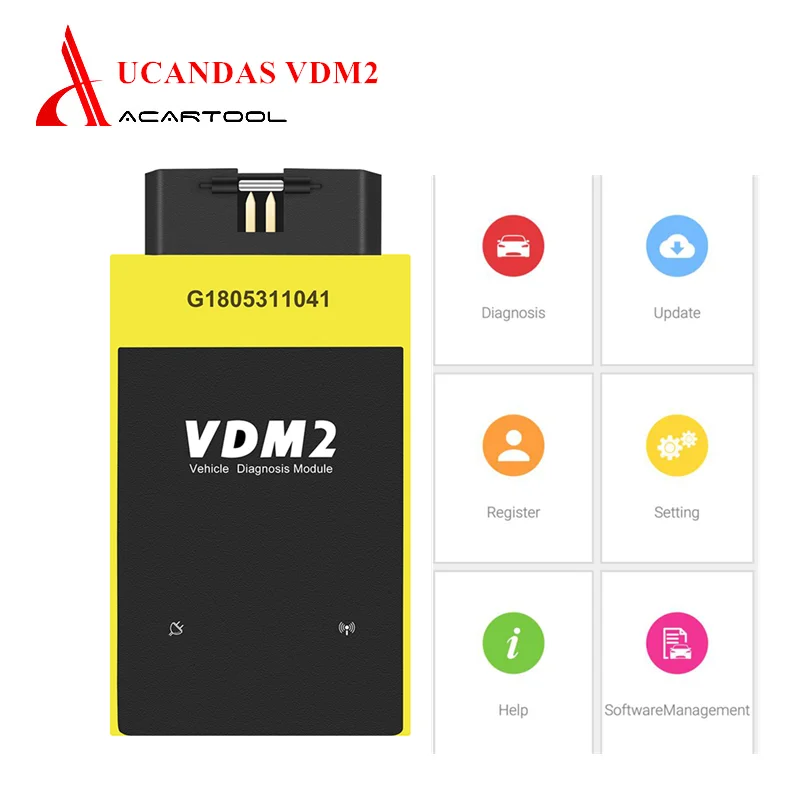 Многоязычный сканер UCANDAS VDM2 V5.2 Bluetooth/Wi Fi OBD2 для Android аналог диагностического