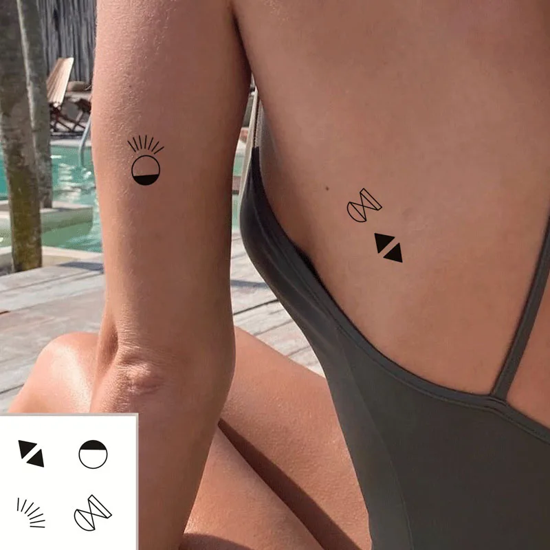 Временная татуировка Стикеры пламени огненный узор линии Ele Для мужчин t Тотем