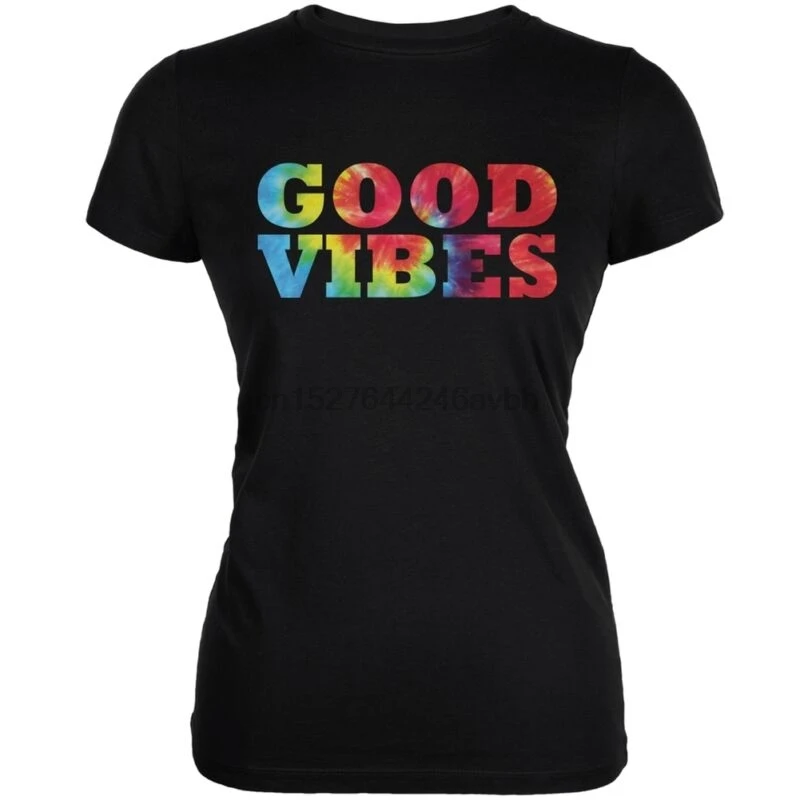 Мягкая черная футболка с принтом Tie Dye Good Vibes |