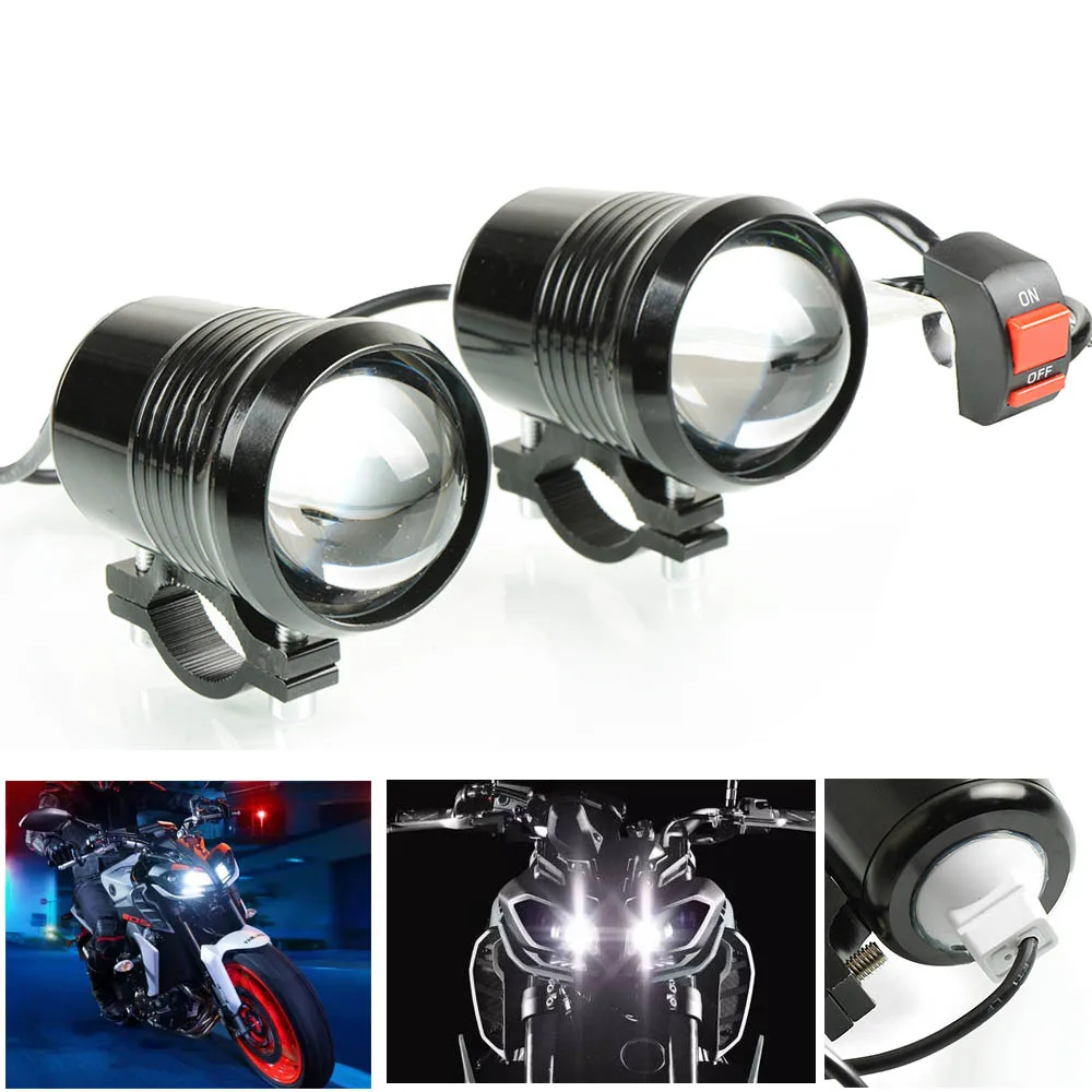 

2PCS Motorcycle LED Headlight 12V White 3000LMW U5 Moto Spot Head Light Auxiliary Lamp DRL Motorbike Driving Spotlights Headlamp