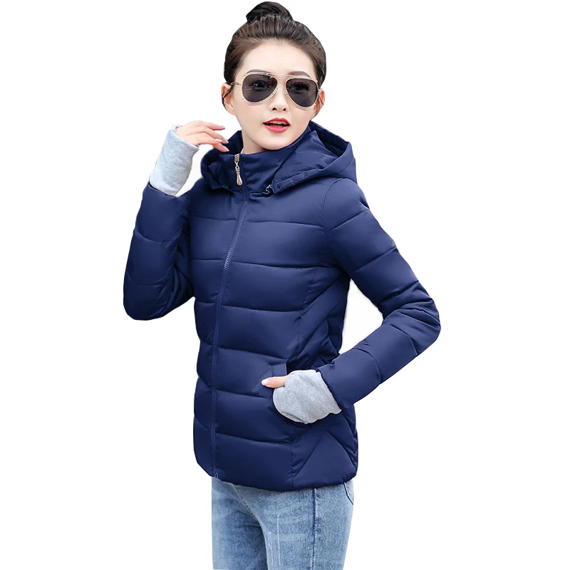 

2019 Winter Women Jacket Short Down Outwear Female Winter Coat Cotton Padded Warm Jacket Plus size S-5XL Women Winter Down Coat