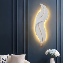 

Artpad Nordic Wall Light Living Room Bar Children Bedroom Bedside Creative Decor Lamp LED White Feather Luxury Night Lights
