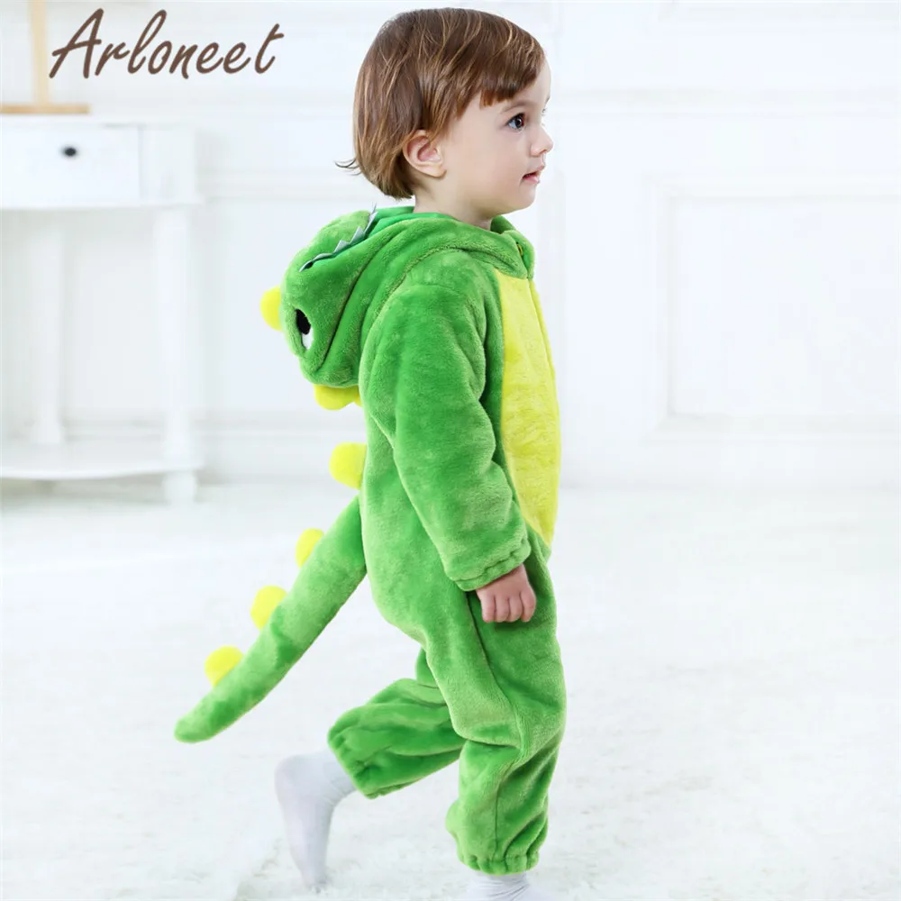 ARLONEET/пальто с героями мультфильмов; зимнее пальто для новорожденных девочек; комбинезон; милый комбинезон с динозаврами; Верхняя одежда с капюшоном; хлопковое Детское пальто; Пижама для мальчиков