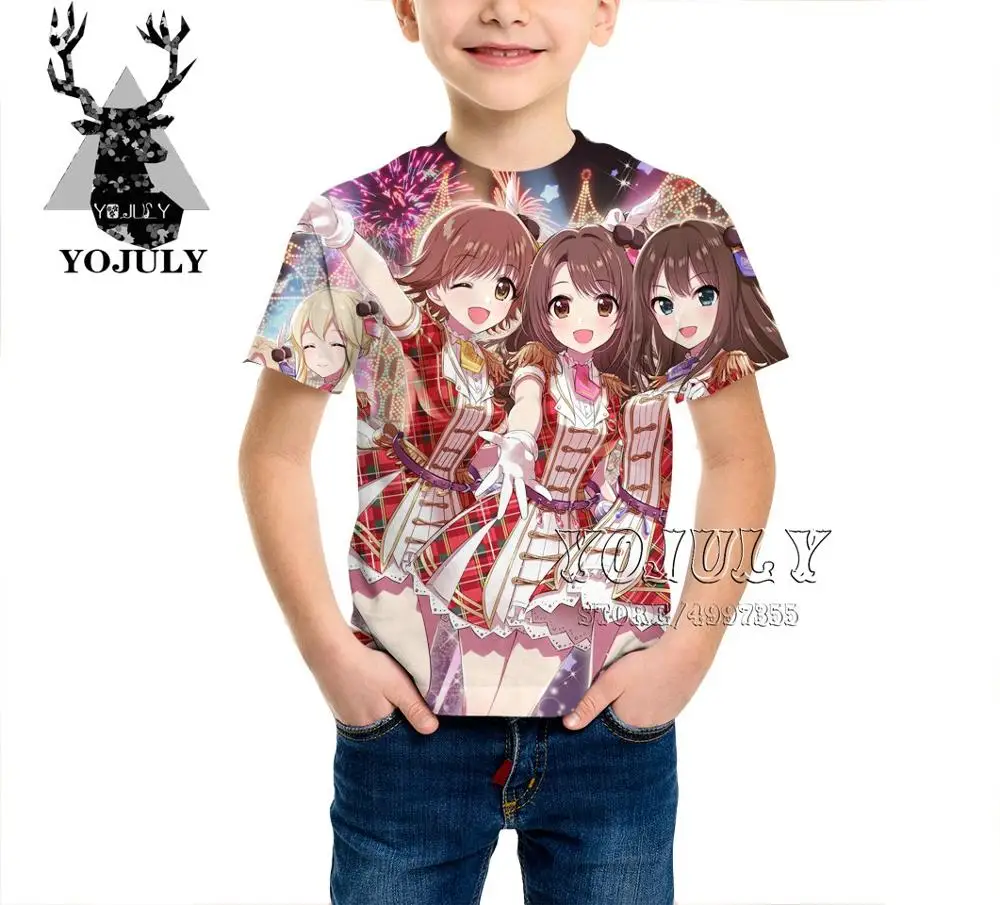 YOJULY/детская одежда Idol Master, Детская футболка с 3d принтом Золушки для девочек и мальчиков Лидер продаж, модные футболки A466 - Цвет: 10