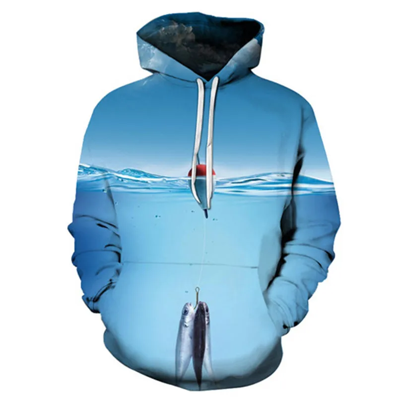 

man Baseball Sweatshirt 3D Digital Print Fish Hoodie Baseball Jersey Three-dimensional Sticker Print Hoodie S-6XL