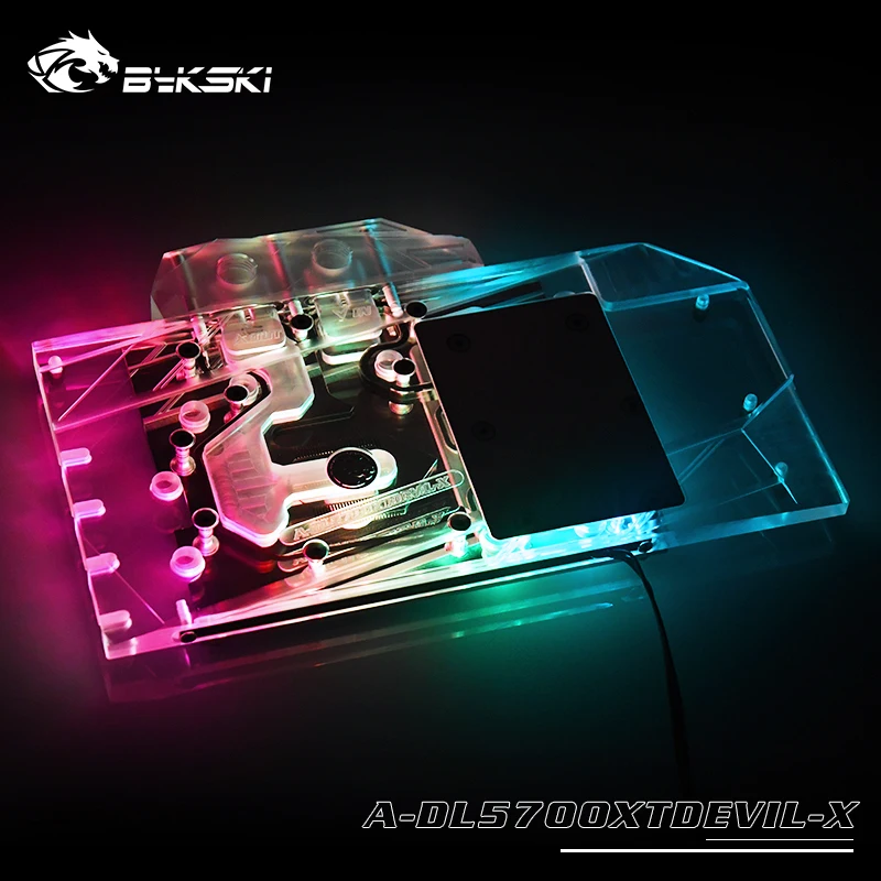 Bykski A-DL5700XTDEVIL-X GPU Water Cooling Block For Dataland Power Colour 5700XT Red Devil Computer Component Heat Dissipation
