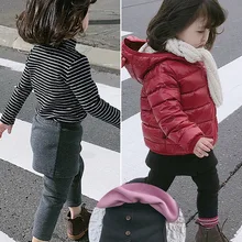 Новинка г.; зимние Стильные Детские плотные обтягивающие штаны из микрофибры для девочек; детские брюки-кюлоты; E1515