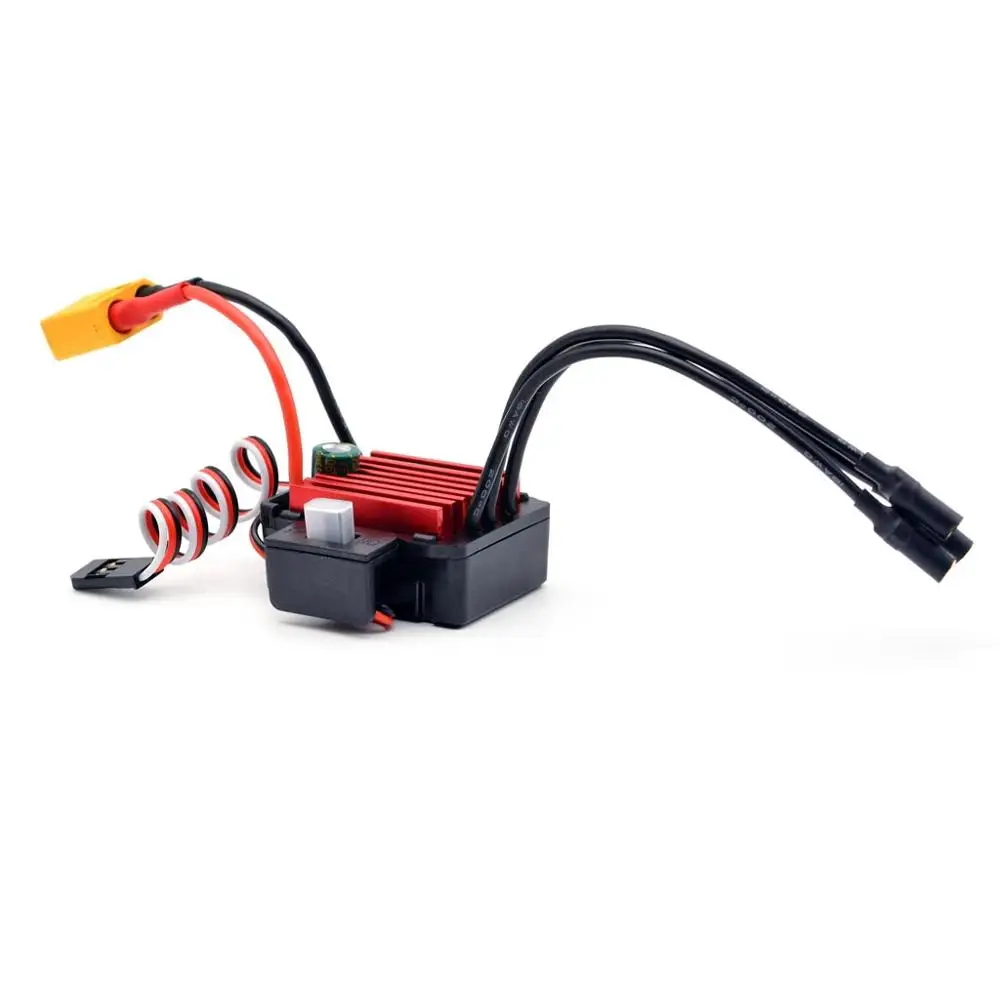 Contrôleur ESC programmable 25A-150A pour RC voiture bateau, affichant les paramètres de programmation