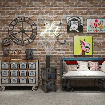 

Rustic Vintage 3D Faux Bricks Wallpaper Roll Vinyl PVC Retro Industrial Loft Wall Paper Red Brown Gray Waterproof Washable