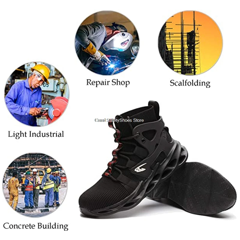 Men Safety Work Boots Steel Toe Puncture-Proof Sneakers