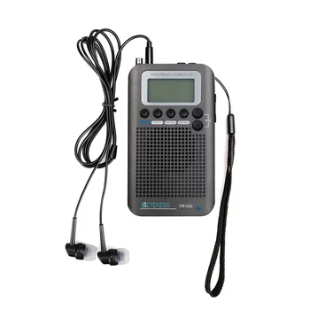 

Retekess TR105 Aircraft FM Radio Headset Aviation Band Headphone Alarm clock Band FM AM SW Digital Tuning Radio Timer