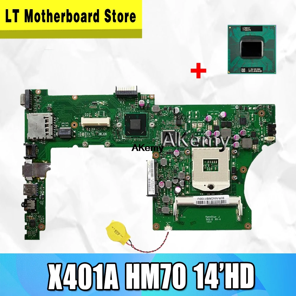 X401A материнская плата поддерживает CPU B820 B960 PGA989 для For Asus X301A X501A Материнская