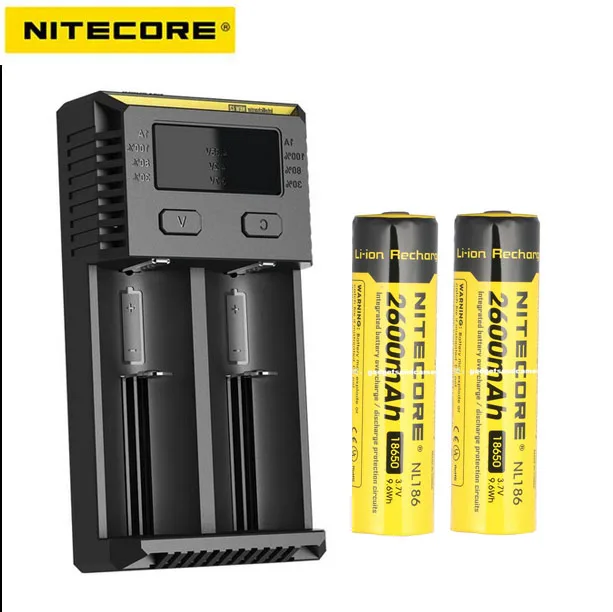 Nitecore Intelli зарядное устройство i2 Кемпинг флэш-светильник лампа аккумулятор для фонарей зарядное устройство+ 2X nitecore 2300 мАч батарея
