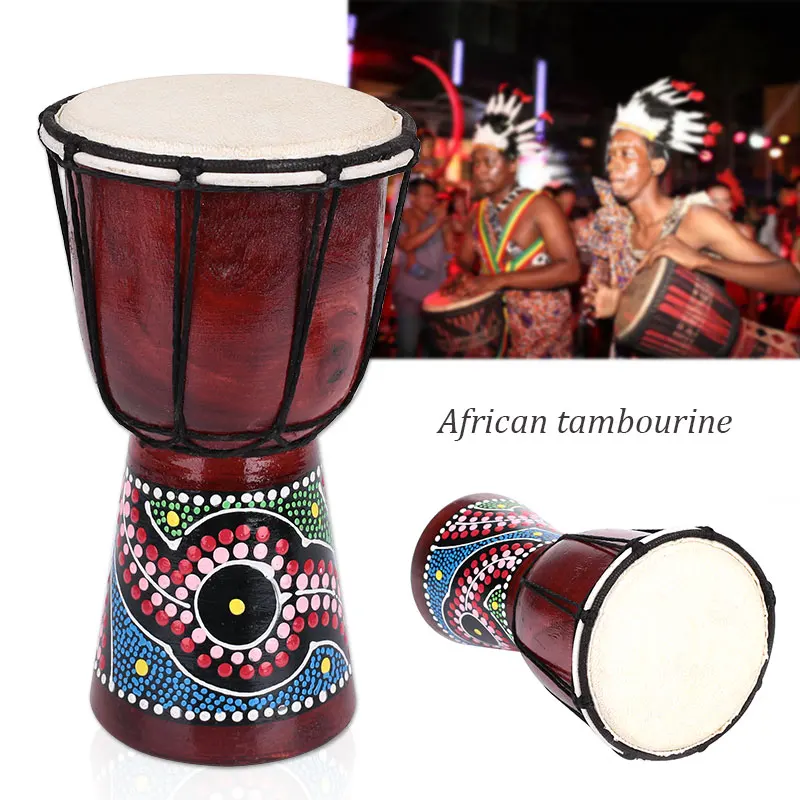 4 дюйма сильный Djembe Африканский барабан ручной работы персикового цвета