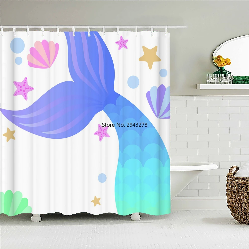 Waterproof Fabric Shower Cuttain Lovely Girl Print Bathroom Decor Shower Curtain